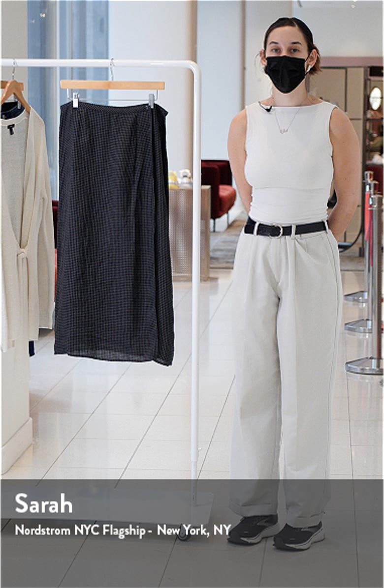 Organic Linen Wrap Midi Skirt, sales video thumbnail