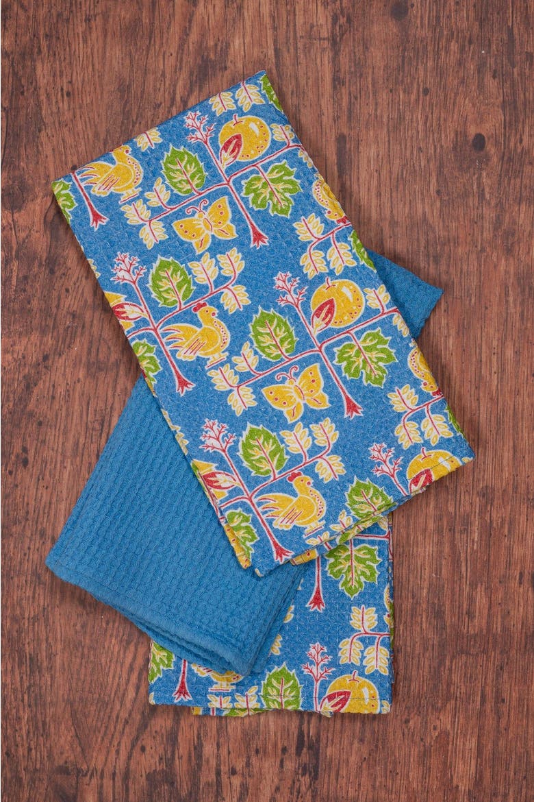 Chicken at Home Tea Towel, Set of 3, Alternate, color, Blue