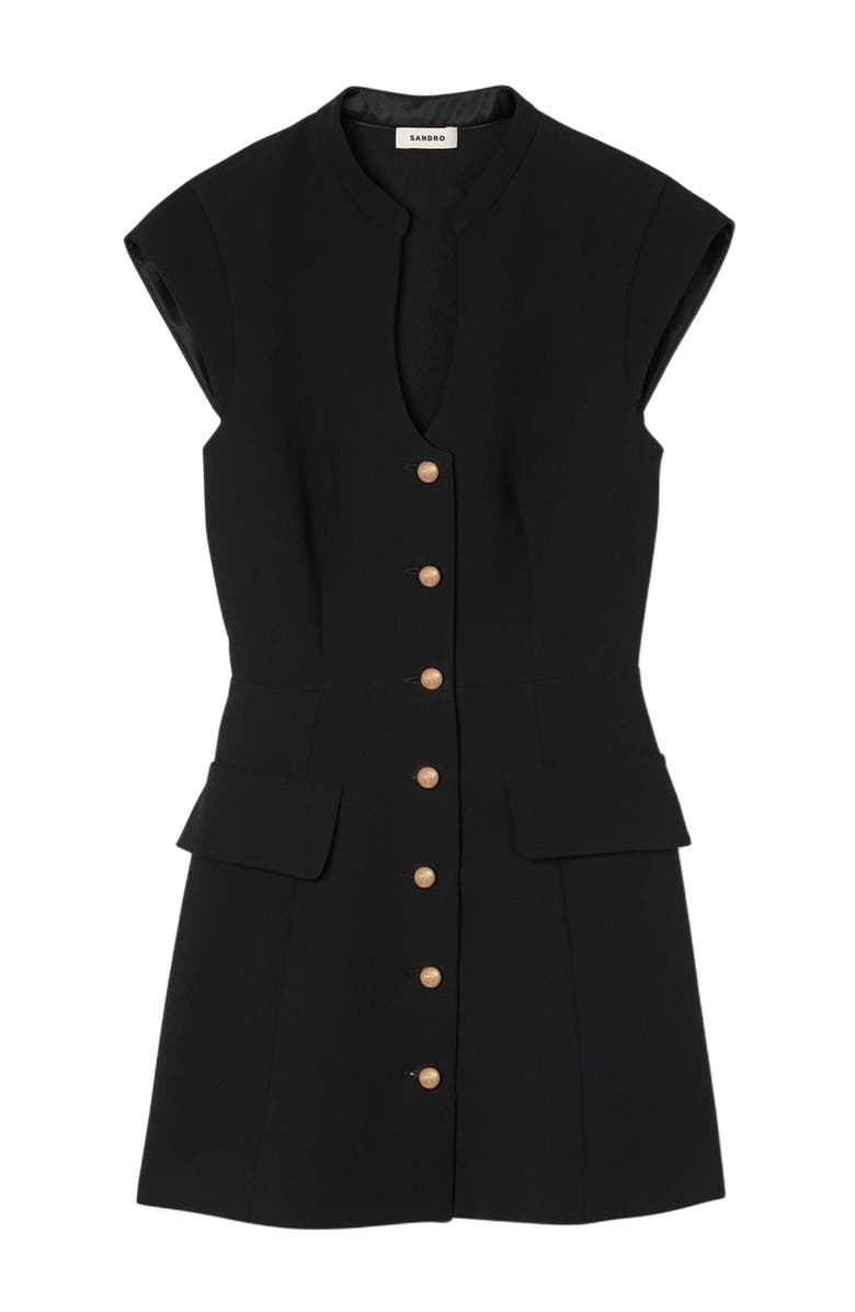 SANDRO Mini Tailored Dress, Alternate, color, Black