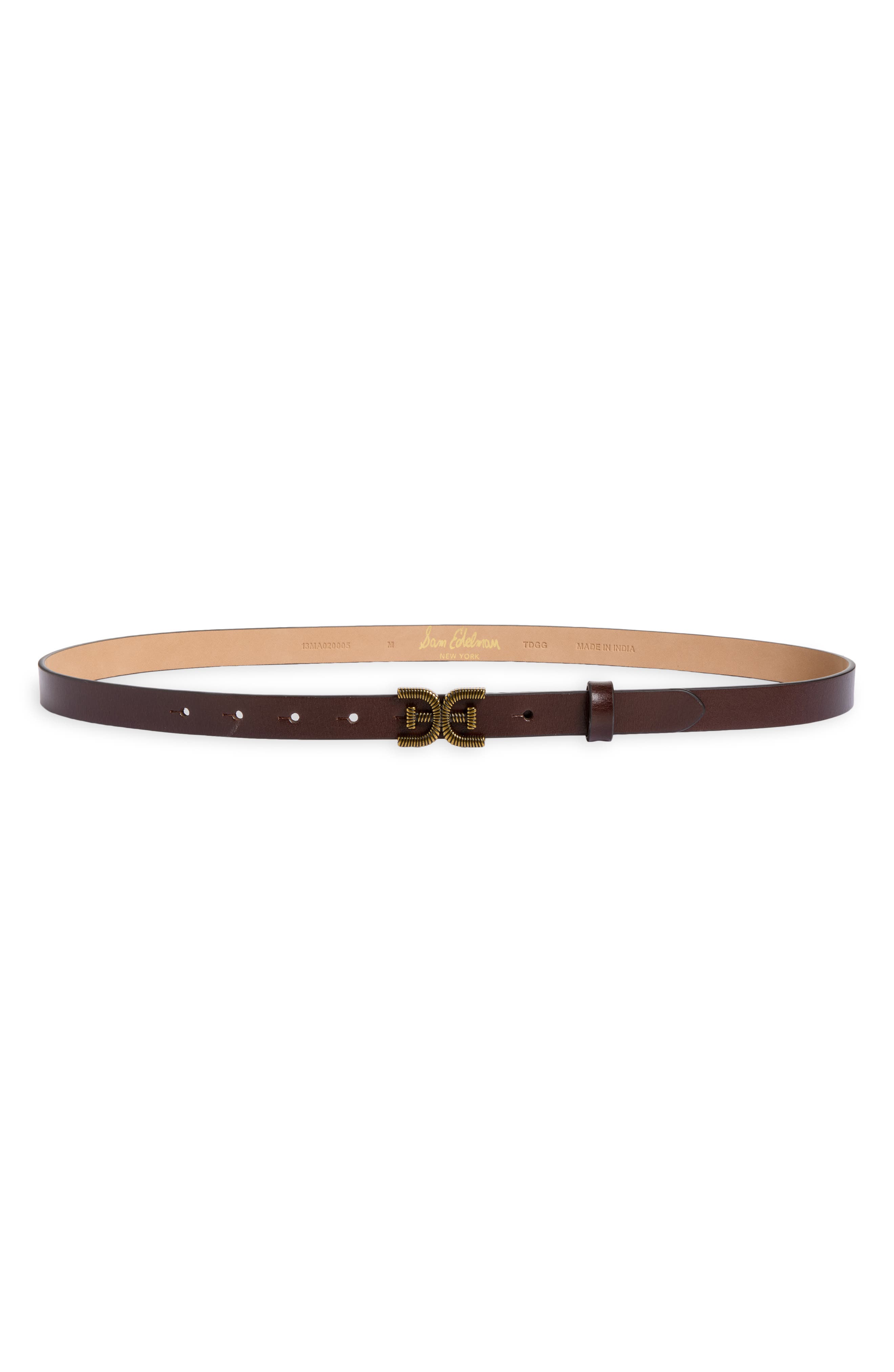 Logo Plaque Leather Belt