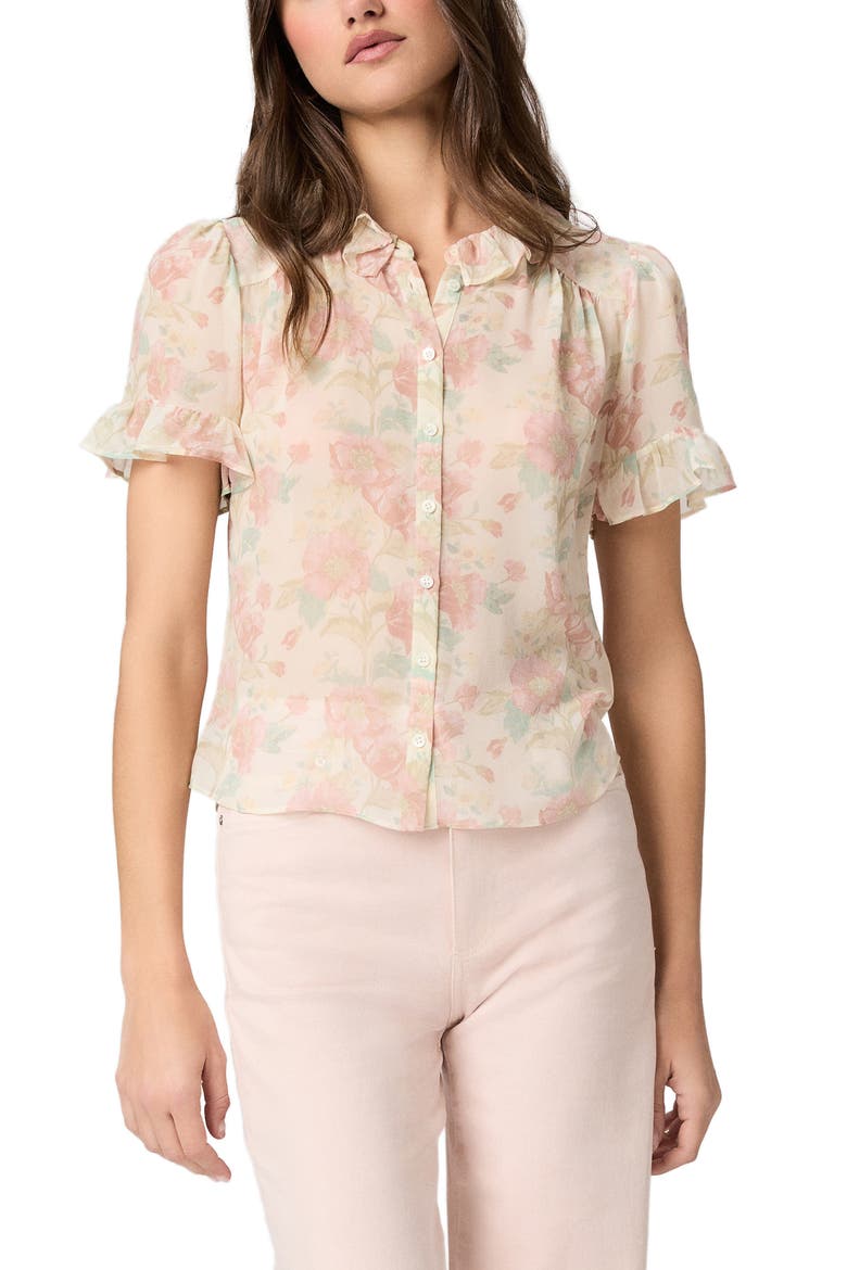Sunisa Silk Button-Up Top, Main, color, BONE MULTI