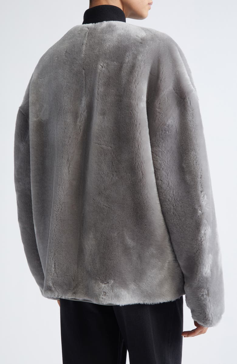 TOTEME Teddy Genuine Shearling Clasp Jacket, Alternate, color, Grey