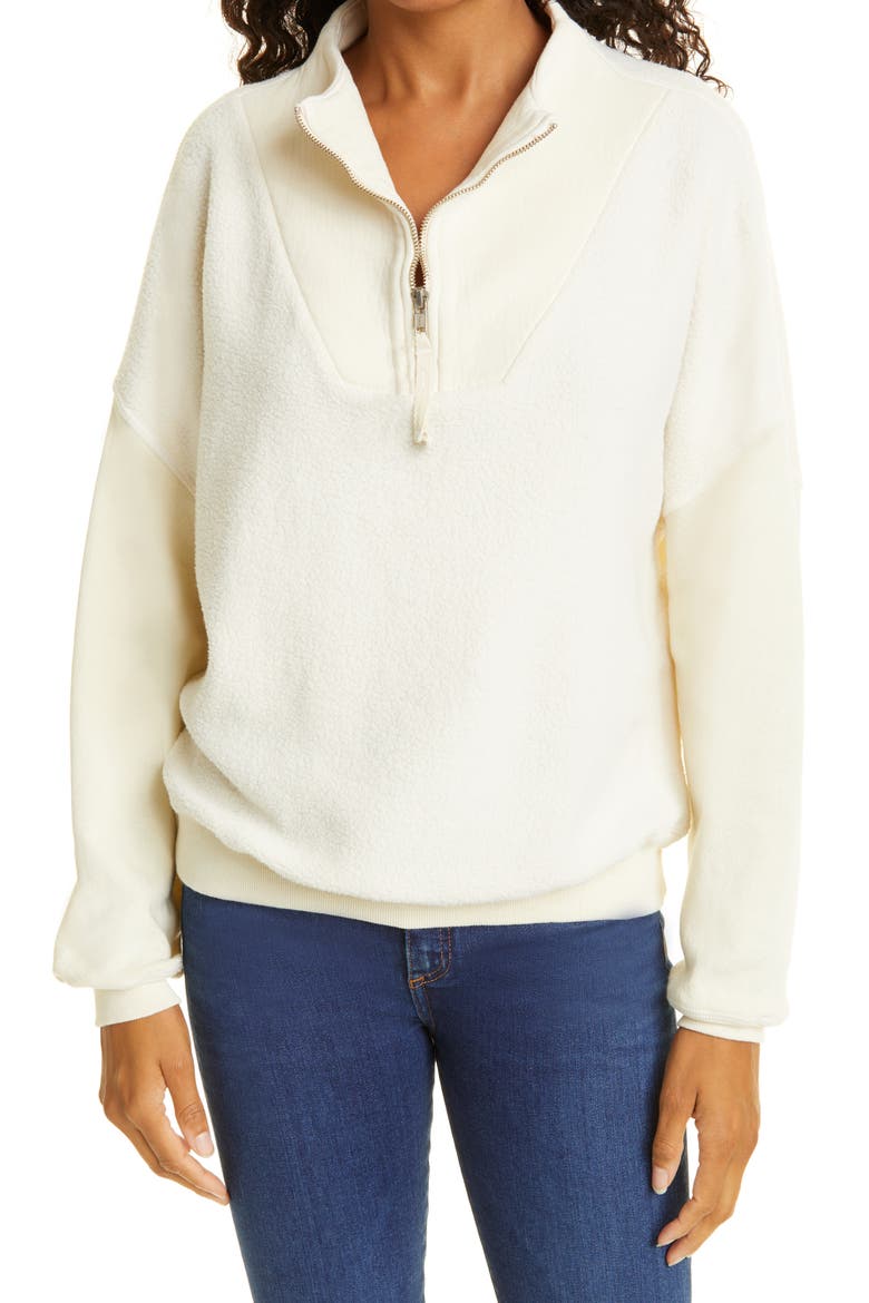Trail Mix Media Half-Zip Cotton Blend Sweatshirt, Main, color, WASHED WHITE