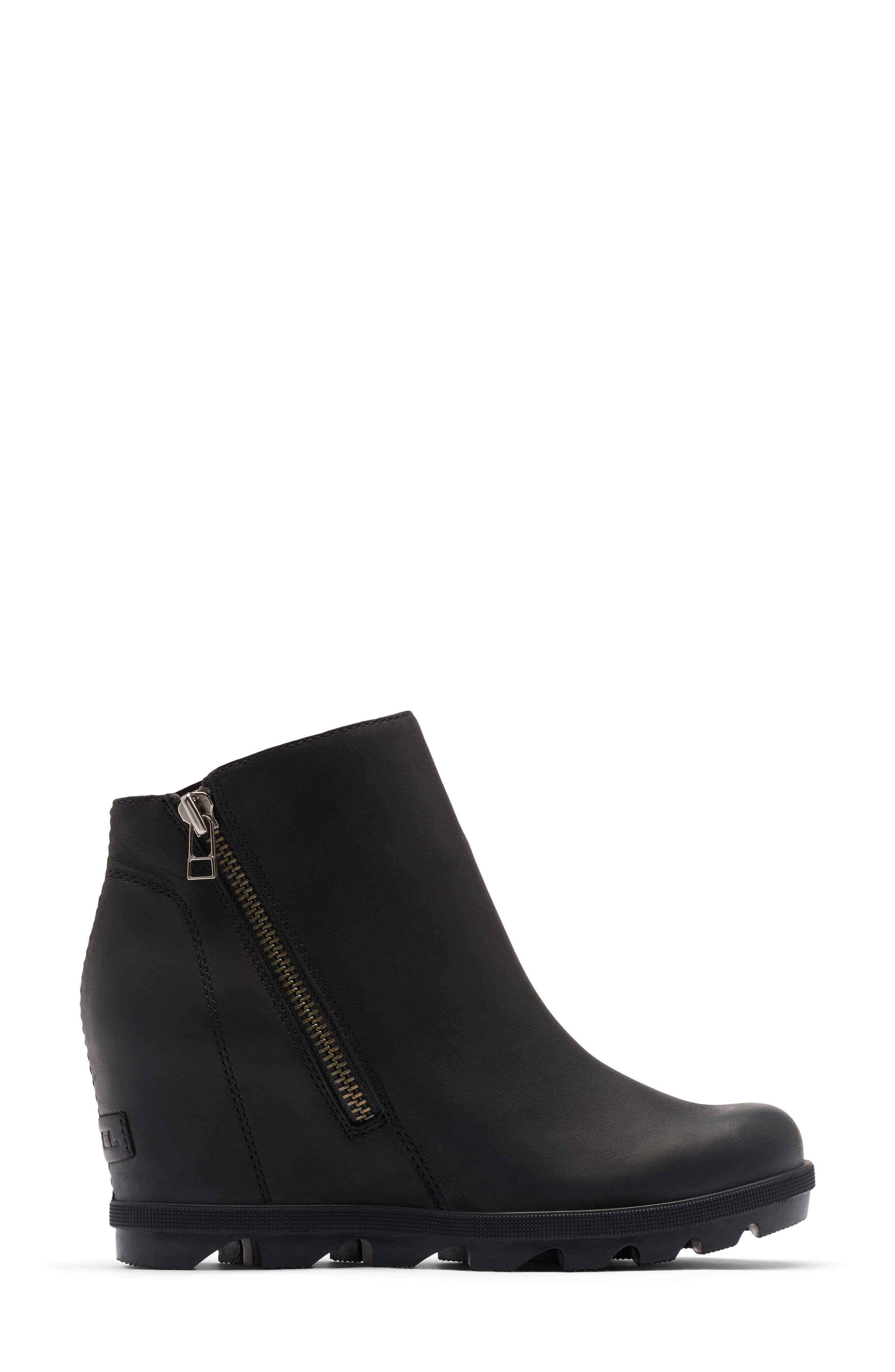 Joan Rhapsody Zip Wedge Bootie, Alternate, color, BLACK/ BLACK