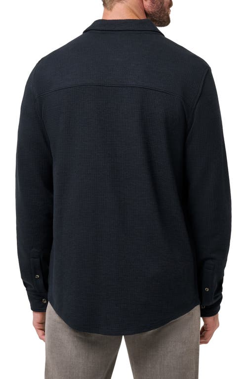 Travismathew Cloud Waffle Knit Button-up Shirt In Black