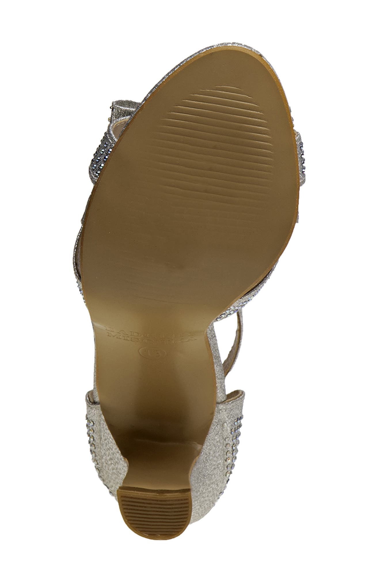 Badgley Mischka Collection Kids' Rhinestone T-Strap Sandal, Alternate, color, Silver