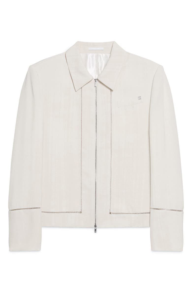 Helmut Lang Border Slub Viscose Jacket, Alternate, color, Antique White