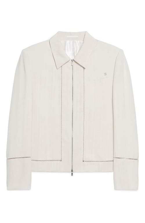 Helmut Lang Border Slub Viscose Jacket In White