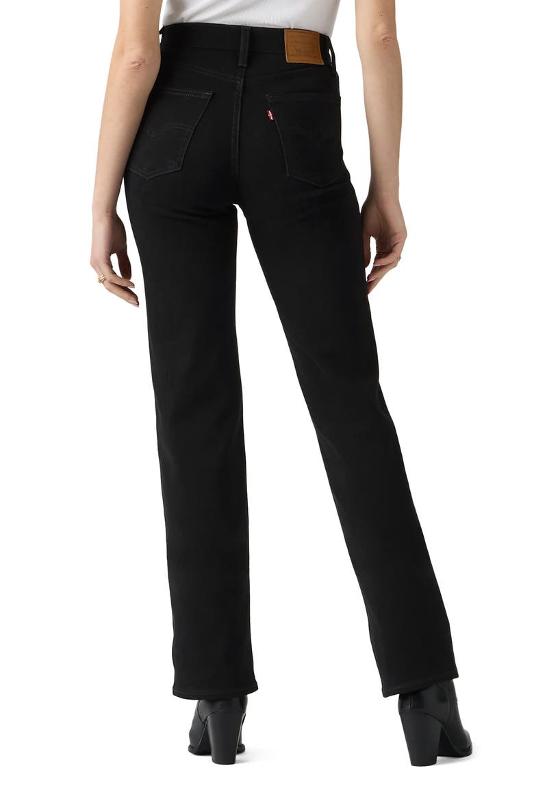 High Waist Straight Leg Jeans, Alternate, color, WORN MIDNIGHT