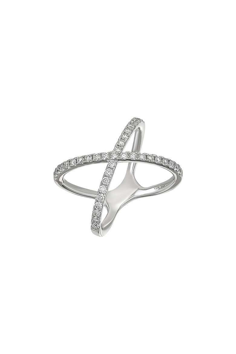 Audrey Diamond Crossover Ring (Nordstrom Exclusive), Main, color, 18K WHITE GOLD