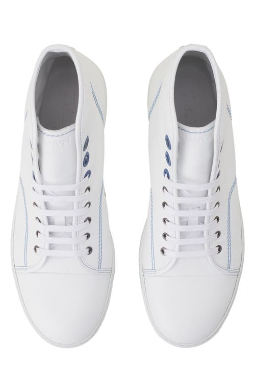 Lanvin Dbb1 High-top Leather Sneakers In White
