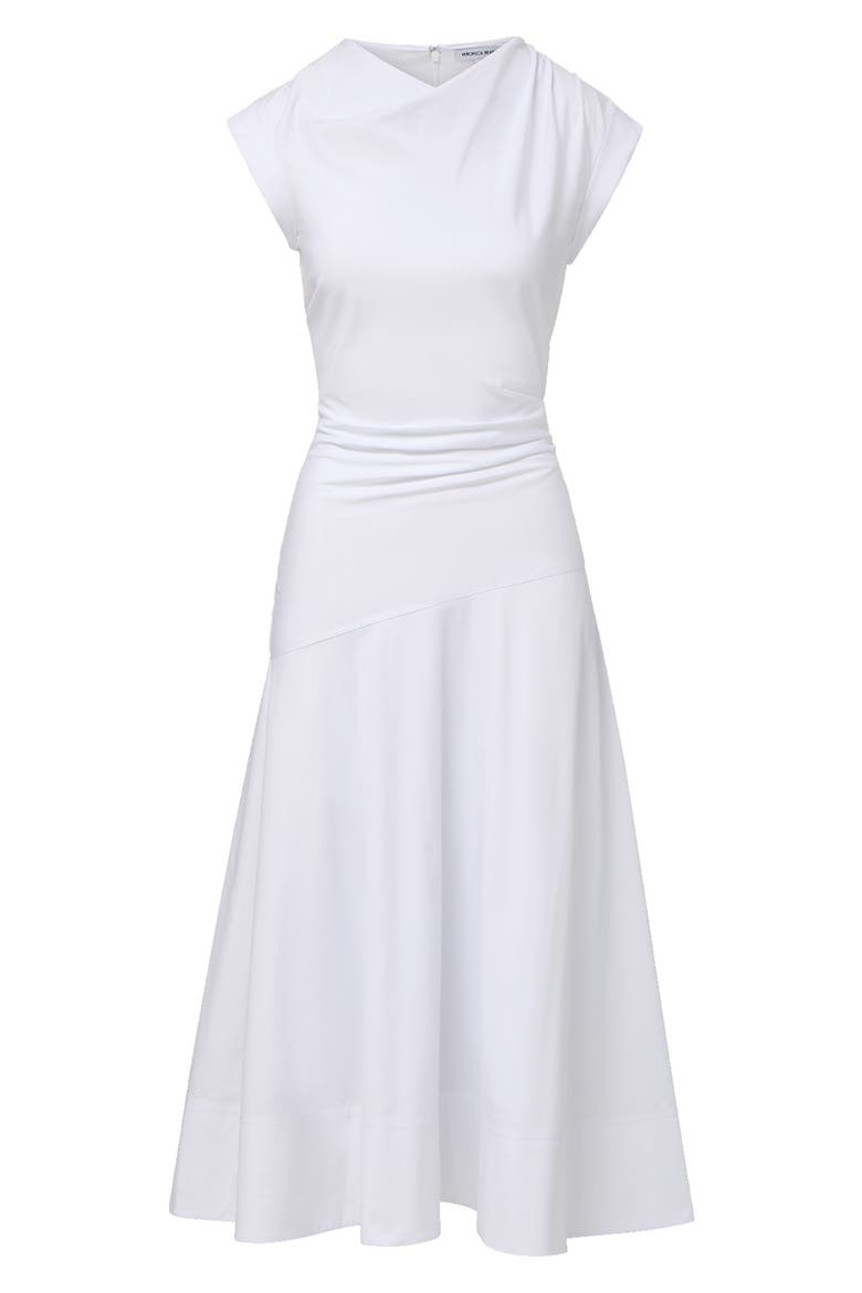 Lisette Stretch Cotton Midi Dress, Alternate, color, WHITE