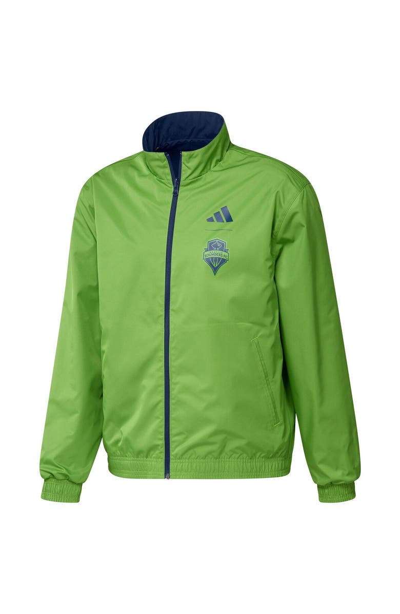 adidas Men's adidas Navy/Green Seattle Sounders FC 2023 On-Field Anthem Full-Zip Reversible Team Jacket, Alternate, color, 