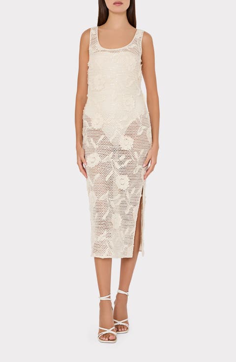 Sequin Crochet Cover-Up Dress