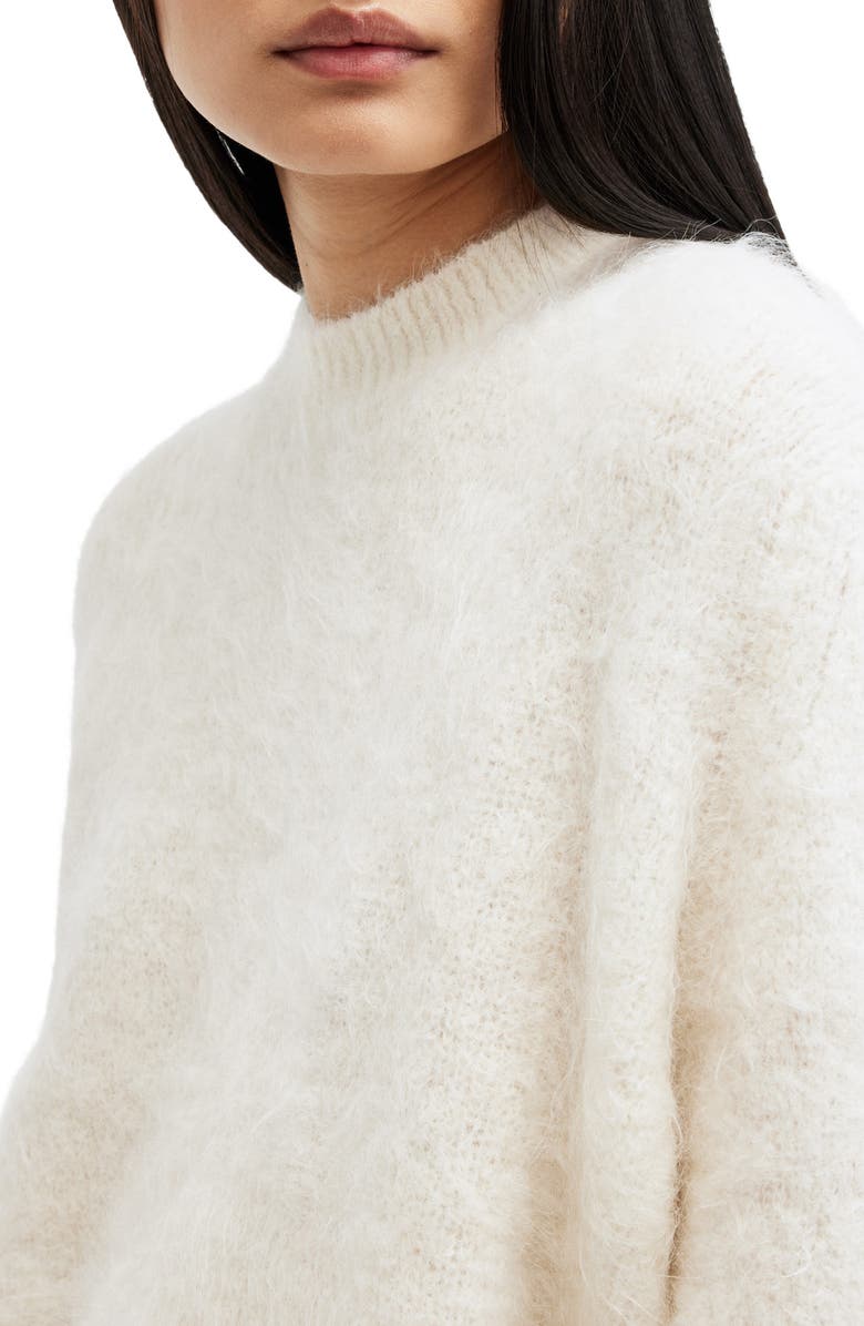 AllSaints Vortex Alpaca Blend Sweater, Alternate, color, Chalk White