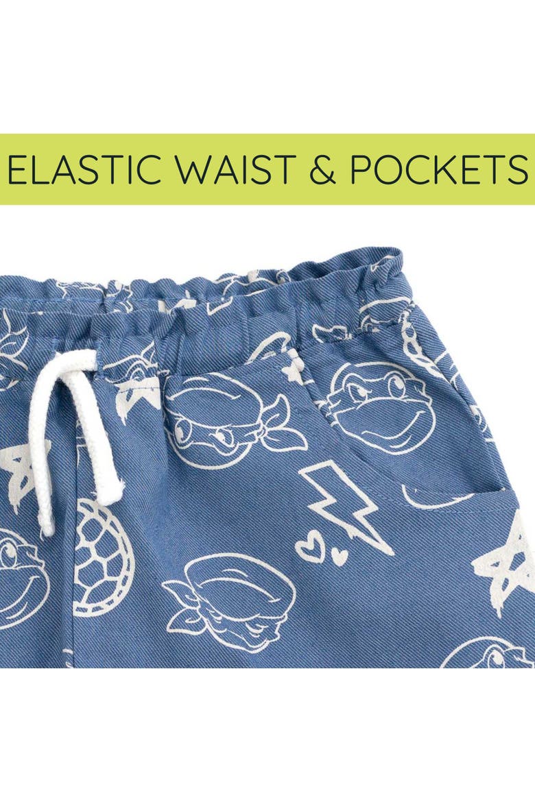 T-Shirt and Chambray Shorts Set, Alternate, color, Pink Blue TMNT
