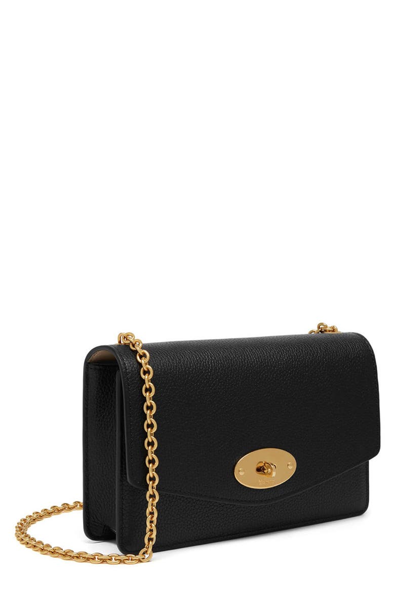 Small Darley Leather Clutch, Alternate, color, BLACK