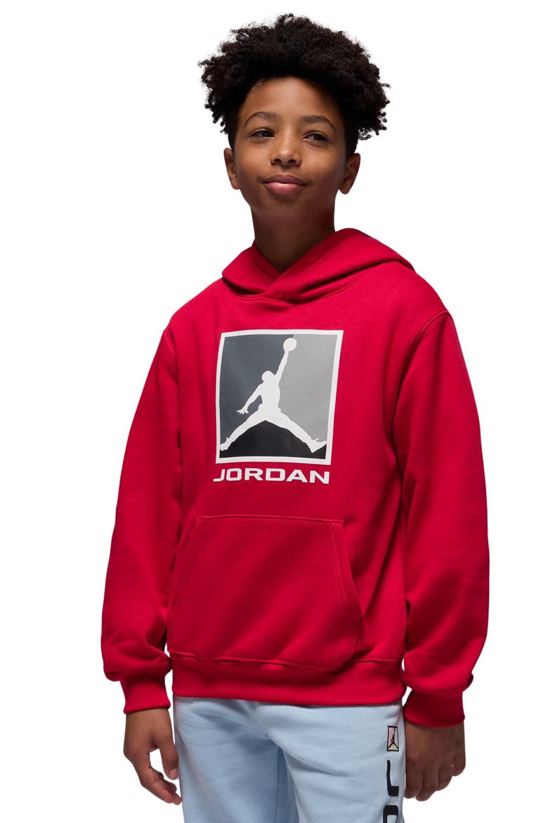 Kids' MJ Essentials Fleece Graphic Hoodie, Alternate, color, GYM RED