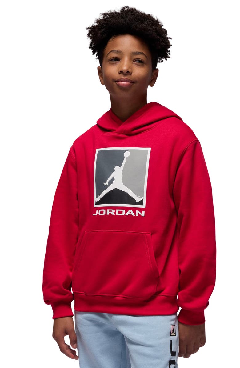 Jordan Kids' MJ Essentials Fleece Graphic Hoodie, Alternate, color, Gym Red