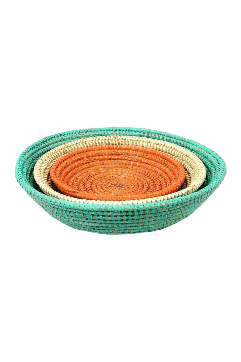 Catch-All / Planter Basket - Set of 3, Main, color, Orange, Natural, Turquoise
