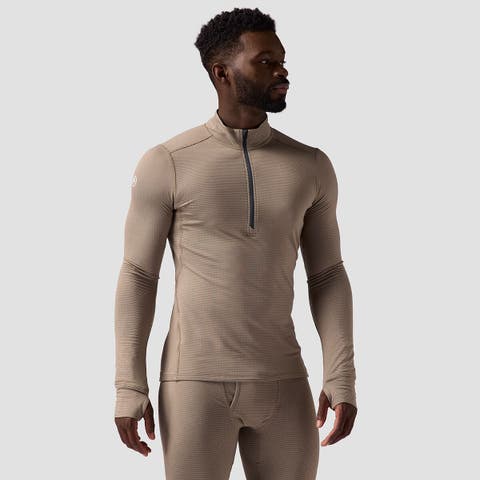Men's Bga Pines Microgrid Ultra-lt Baselayer 1/4-zip Top