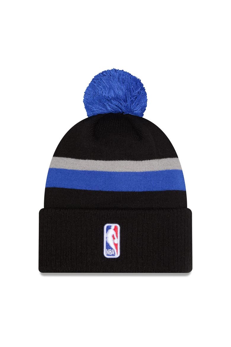 Men's New Era Black/Blue Dallas Mavericks 2025/26 City Edition Cuffed Knit Hat with Pom, Alternate, color, Black