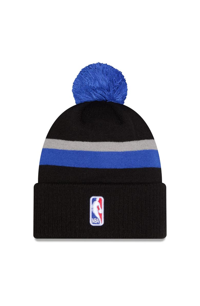 New Era Men's New Era Black/Blue Dallas Mavericks 2025/26 City Edition Cuffed Knit Hat with Pom, Alternate, color, Black