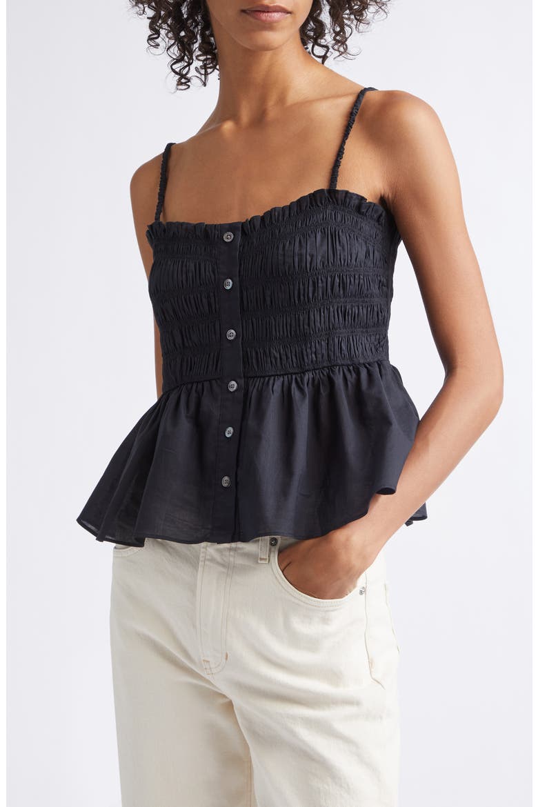 Tullia Smock Top, Main, color, BLACK