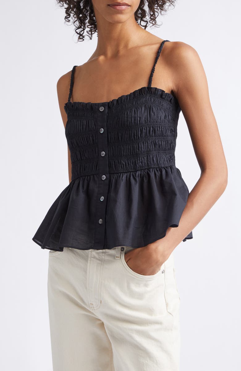 Veronica Beard Tullia Smock Top, Main, color, Black