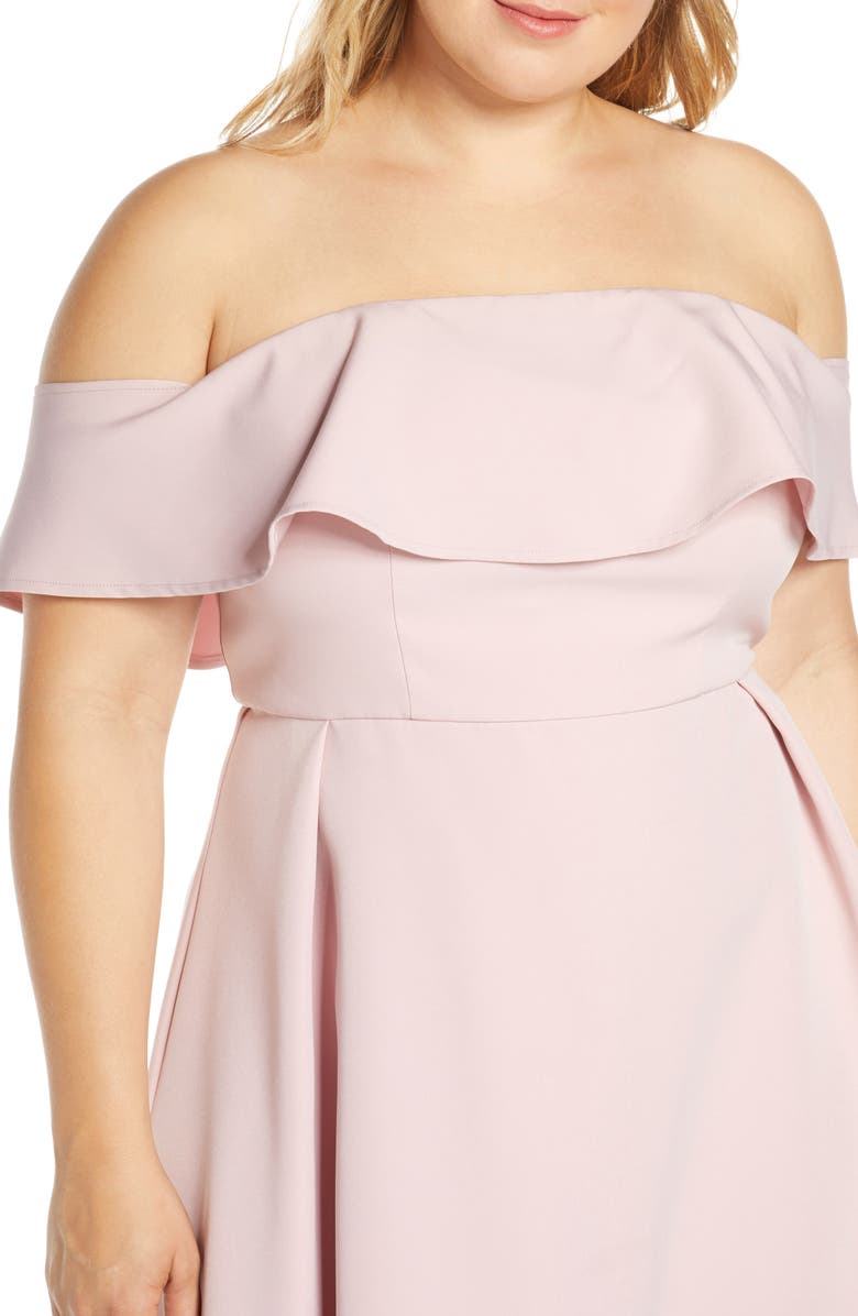Chi Chi London Curve Wanda Off the Shoulder Cocktail Dress, Alternate, color,