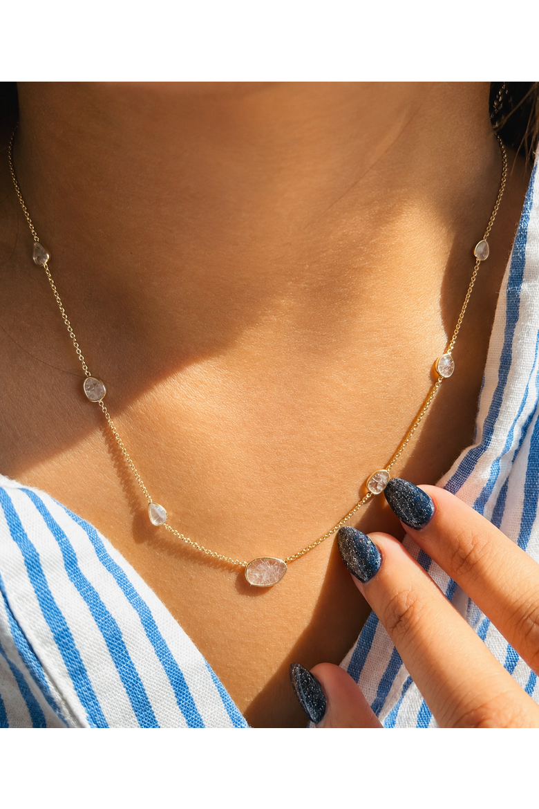 Moonlight Pendant Necklace, Alternate, color, White