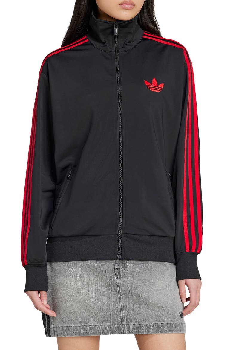Firebird Recycled Polyester Track Jacket, Main, color, BLACK/ BETTER SCARLET
