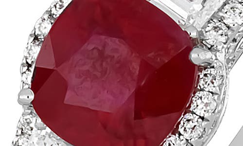 Bony Levy El Mar Cushion Cut Ruby & Diamond Ring In 18k White Gold