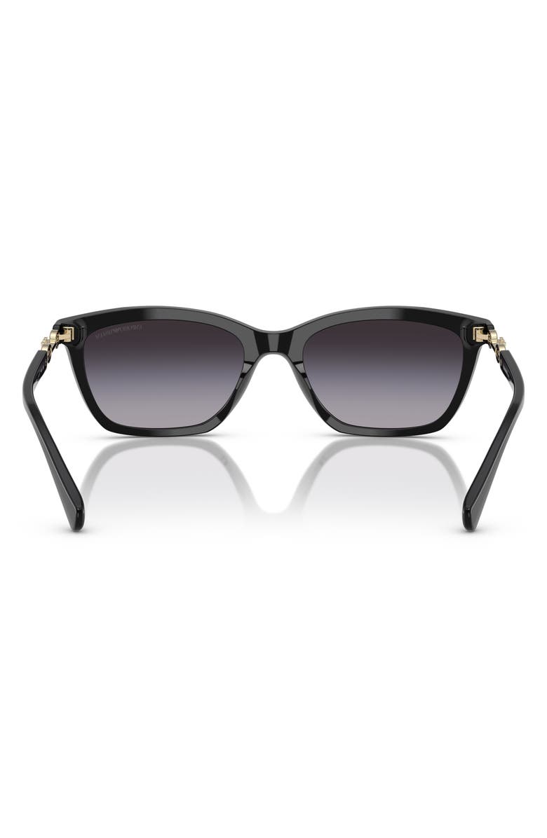 Emporio Armani 56mm Gradient Cat Eye Sunglasses, Alternate, color, Shiny Black / Grey Gradient