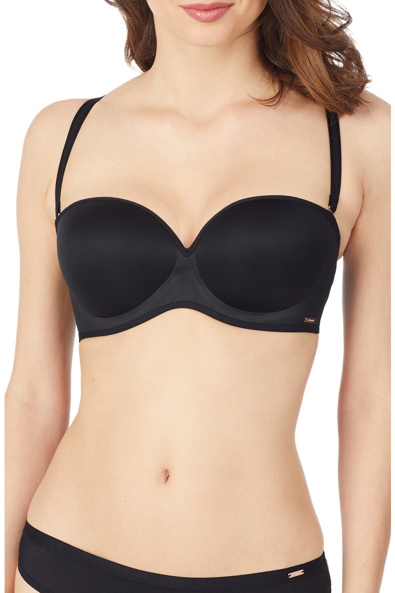 Clean Lines Strapless Underwire Bra, Alternate, color, BLACK