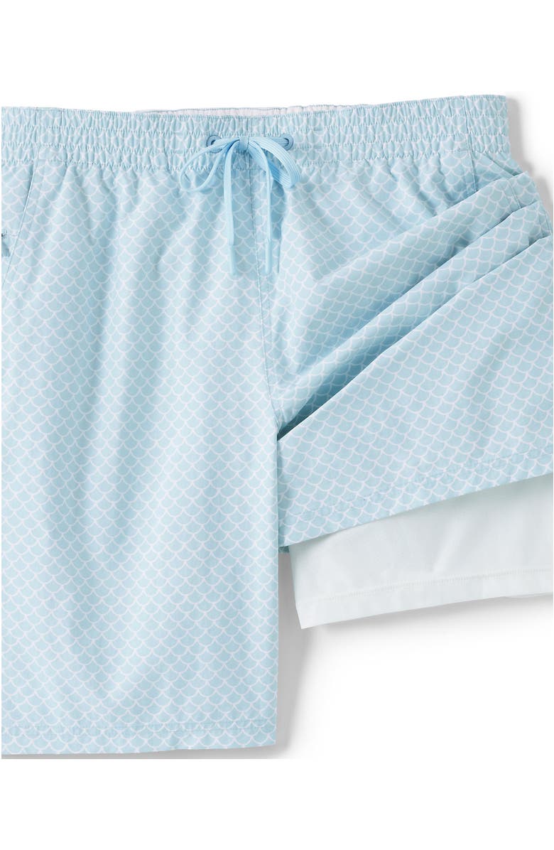 Lands' End 9" Volley Hydroliner Swim Trunks, Alternate, color, Light Blue Scales
