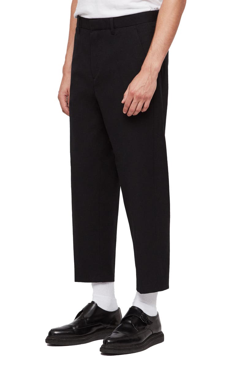 AllSaints Miro Relaxed Fit Wool & Cotton Dress Pants, Alternate, color, 