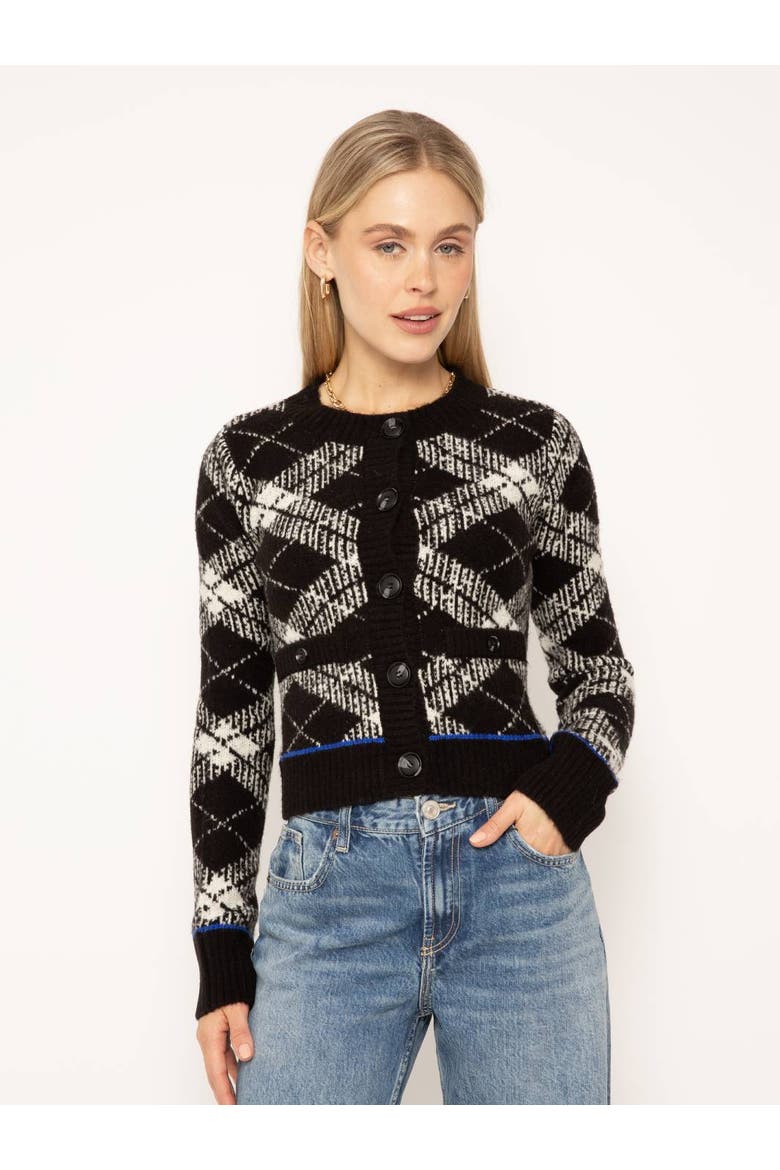 Goldie Plaid Cardigan, Alternate, color, Black Plaid