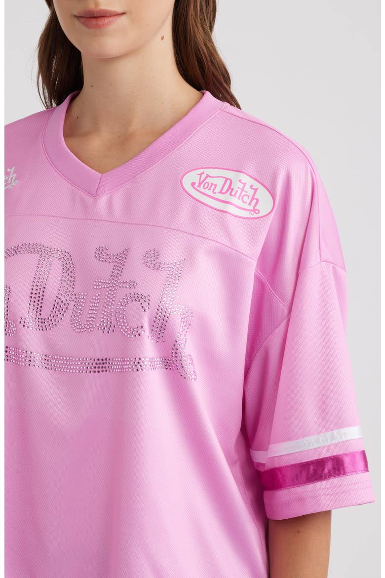 Cropped Football Jersey, Alternate, color, BEGONIA PINK