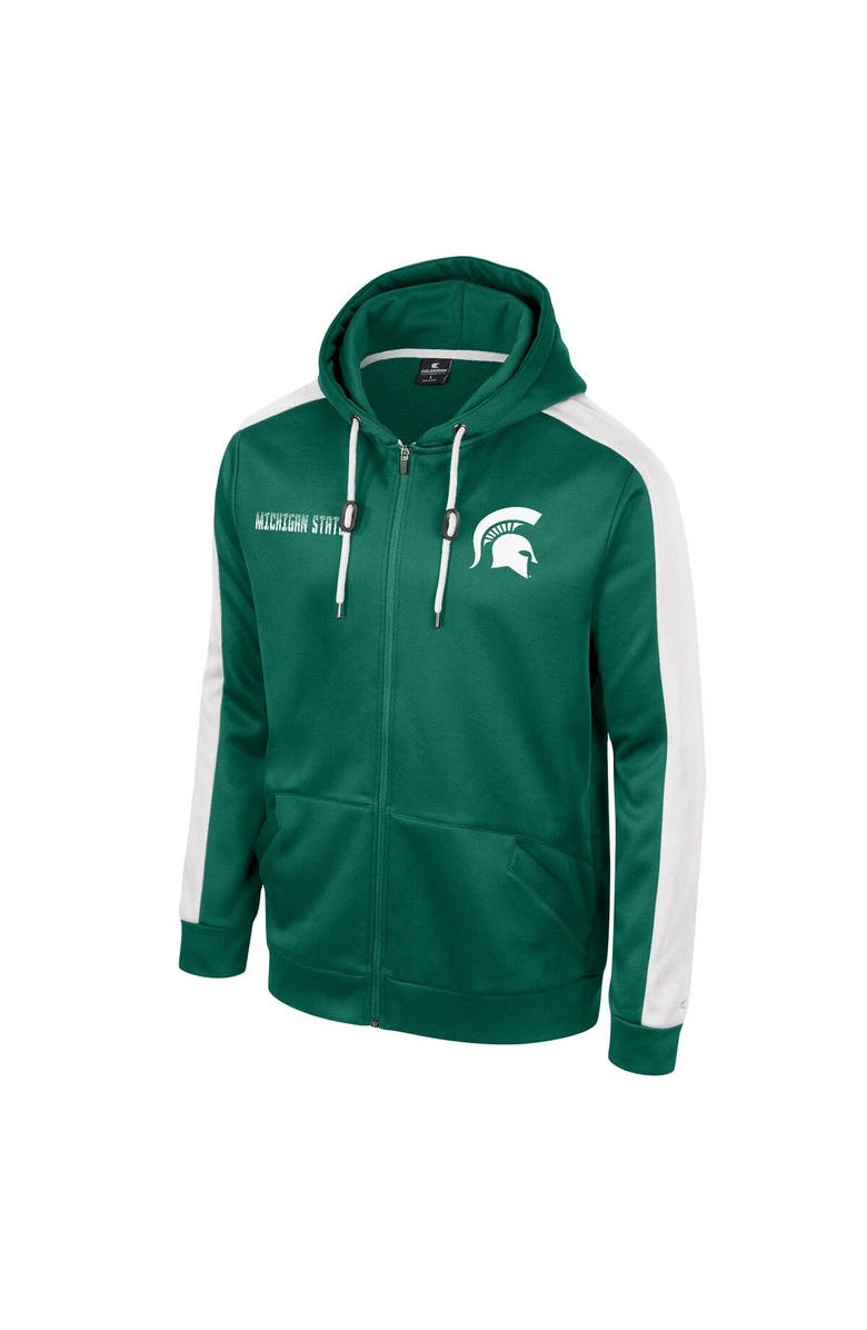 COLOSSEUM Men's Colosseum  Green Michigan State Spartans Reese Full-Zip Hoodie, Alternate, color, Green