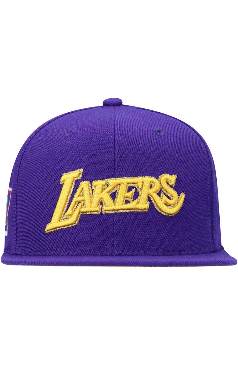 Mitchell & Ness Men's Mitchell & Ness Purple Los Angeles Lakers 50th Anniversary Snapback Hat, Alternate, color, 