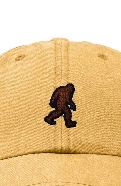 Dalix Sasquatch Embroidered Dad Hat In Washed Gold
