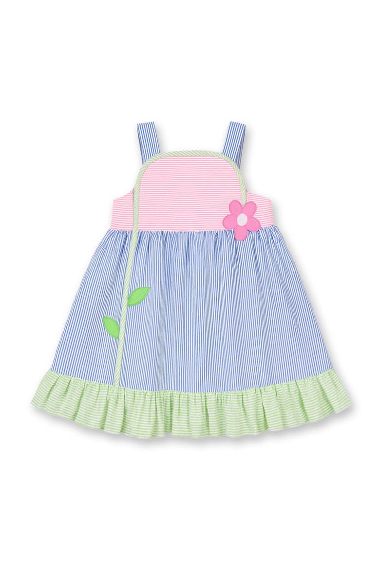 Seersucker Dress With Flower, Main, color, Multi