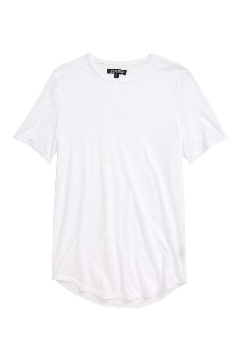 Curved Hem T-Shirt, Main, color, WHITE