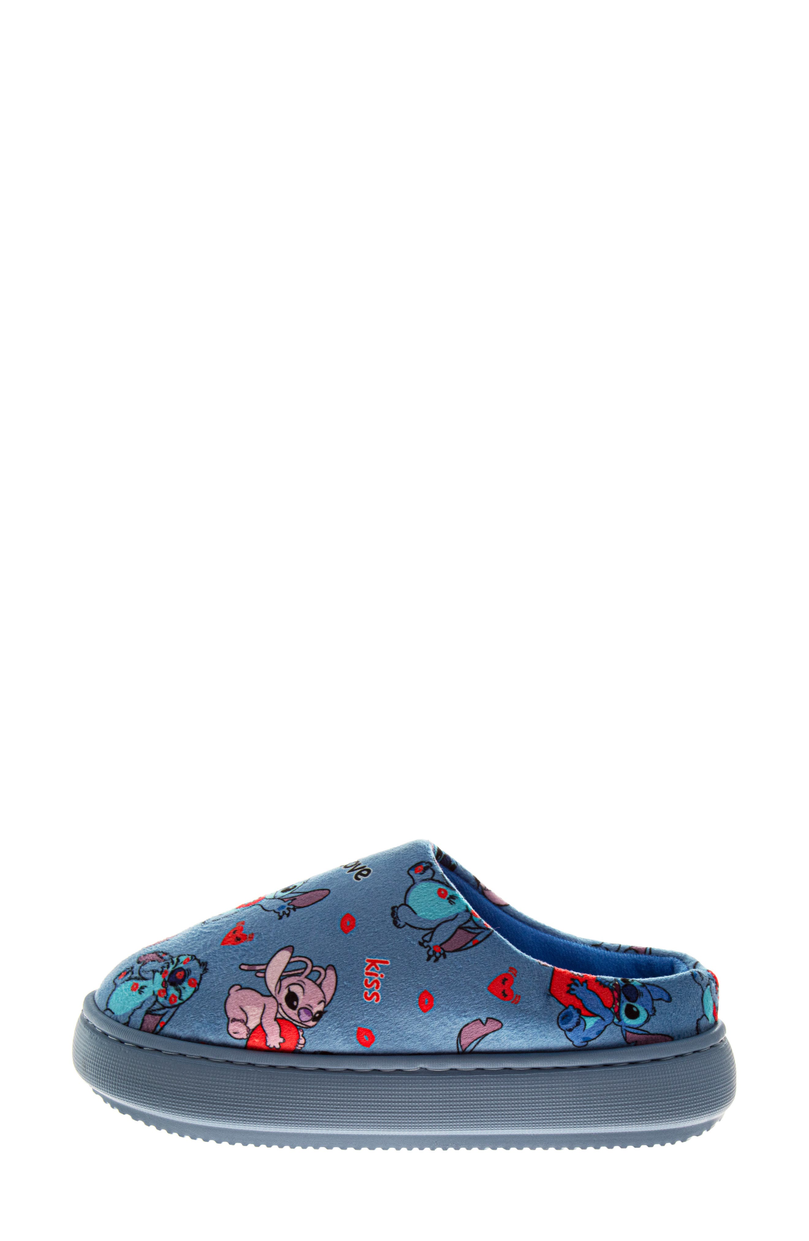 Kids' Disney Stitch & Angel Slipper, Alternate, color, BLUE