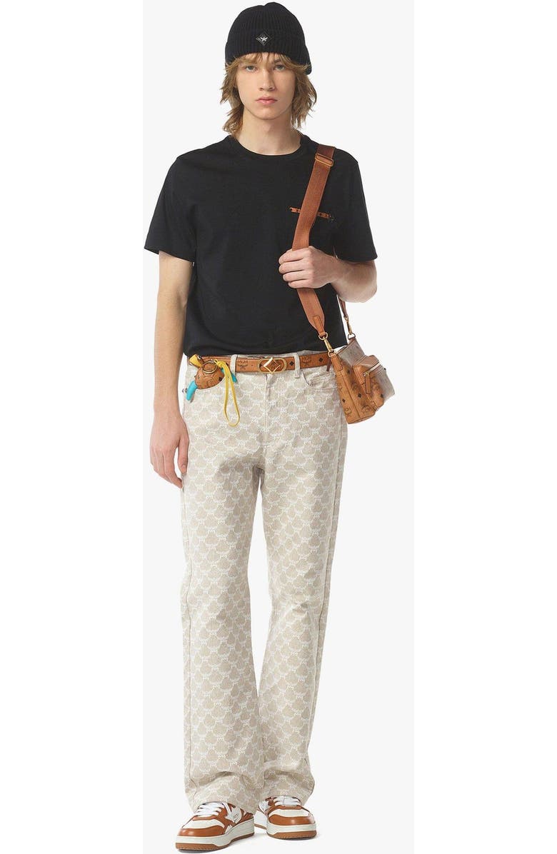 MCM Aren Crossbody in Visetos, Alternate, color, Cognac