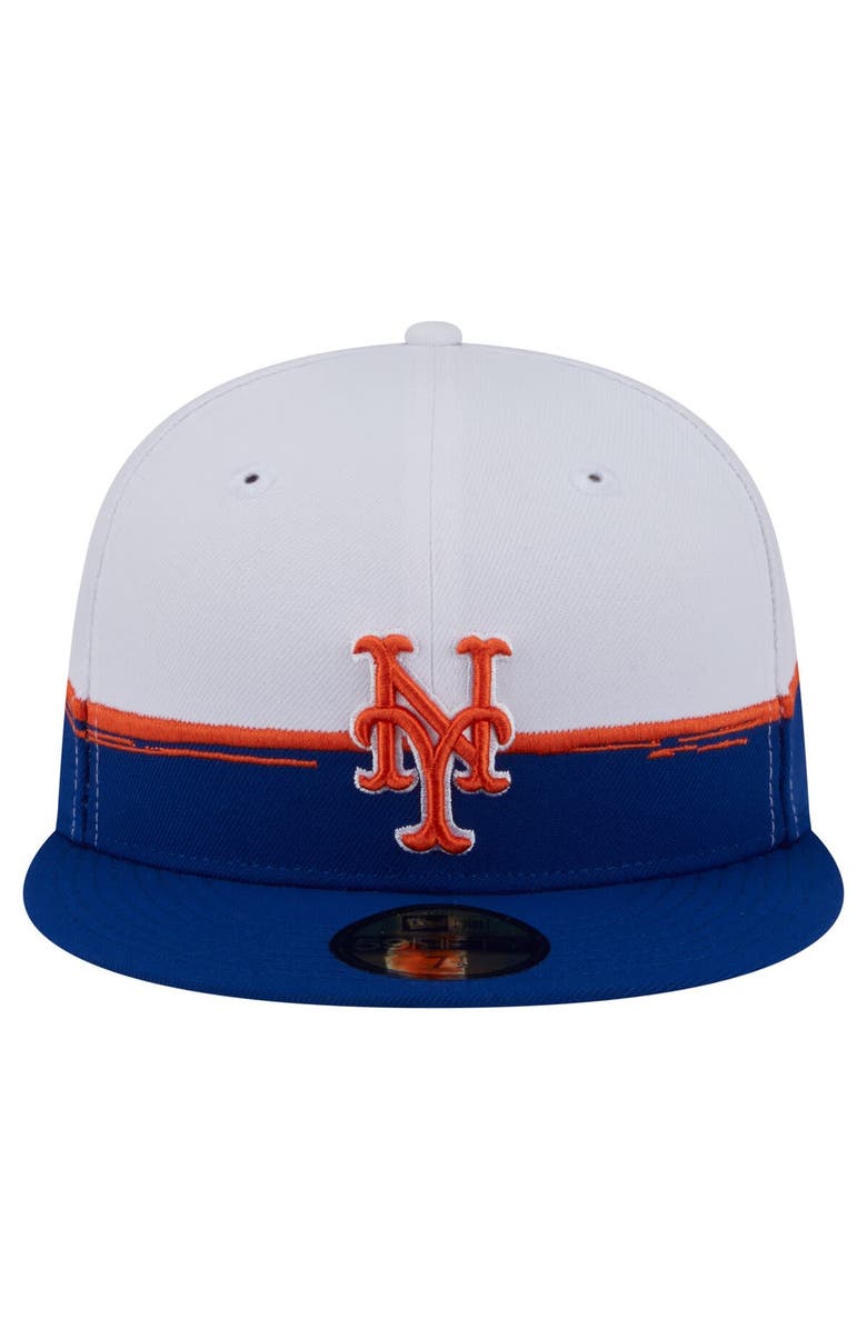 New Era Men's New Era  Royal/White New York Mets Paint Stroke 59FIFTY Fitted Hat, Alternate, color, Royal