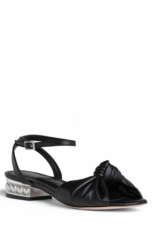 Allegra James Mina Leather Knot Sandal In Black