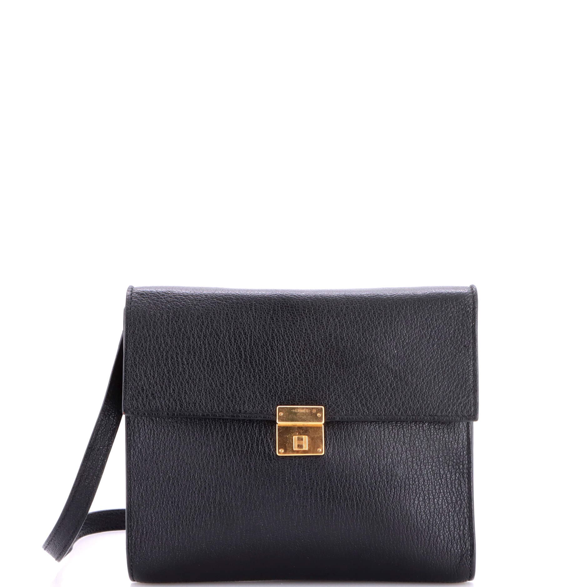 Pre-Owned Hermes Clic Wallet on Strap Chevre Mysore 16, Main, color, Noir