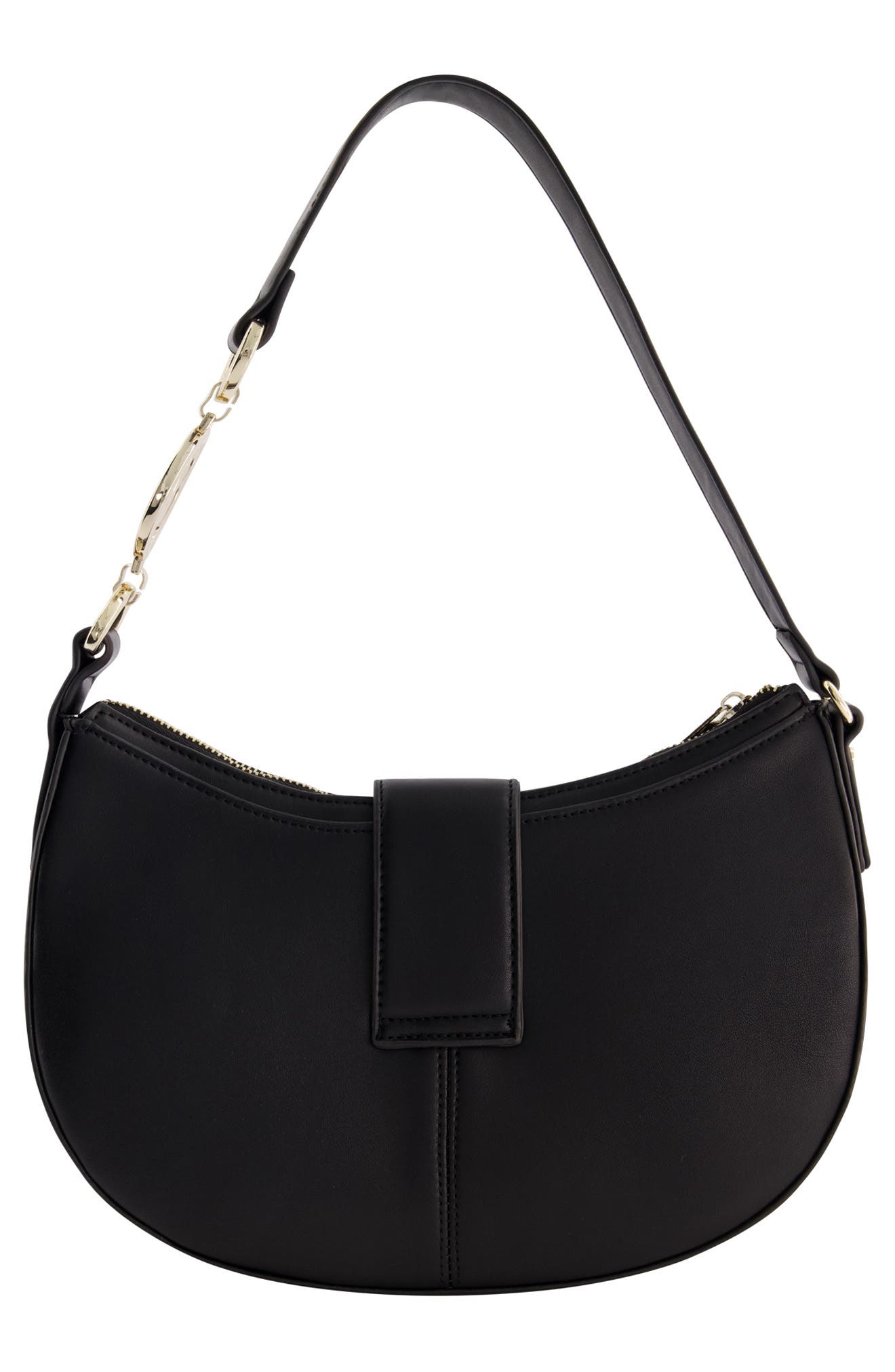 True Religion Horseshoe Strap Crescent Shoulder Bag, Alternate, color, Black